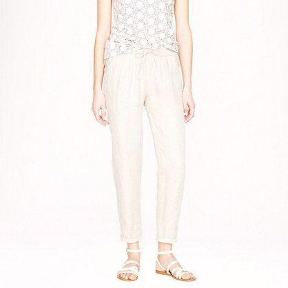 J. Crew Linen Drapey Drawstring Pants Lagenlook